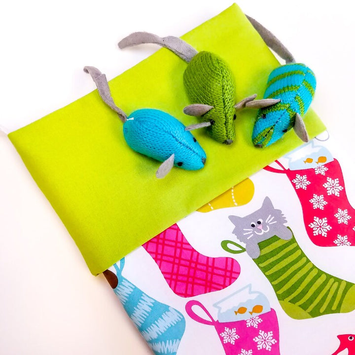 Handmade Christmas Stocking for Cats and Dogs | Pet Stocking | Pink and Green