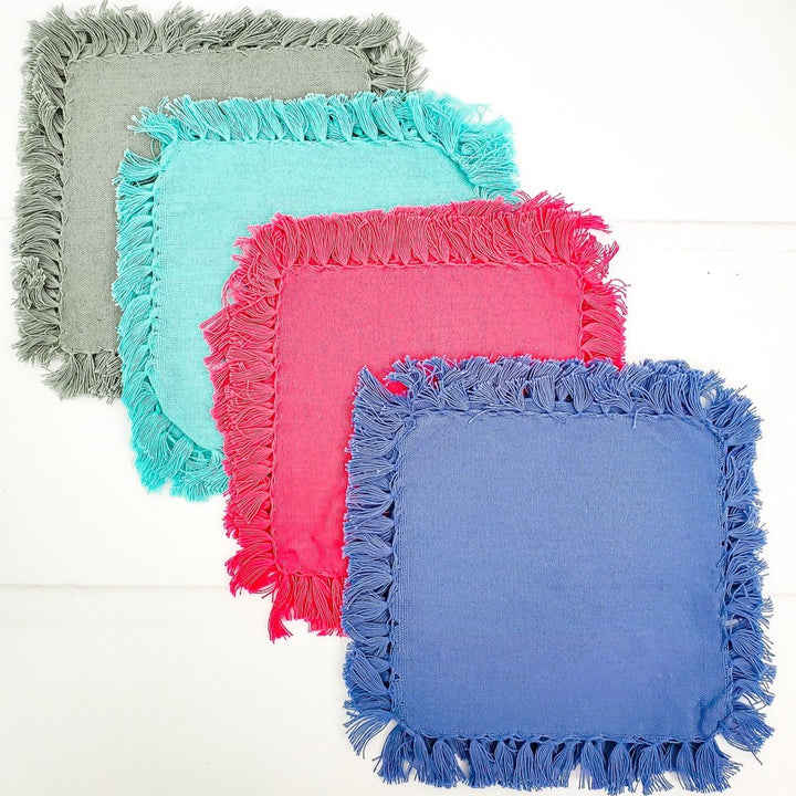 Fringe Cocktail Napkins Set of Four - 4 Colors