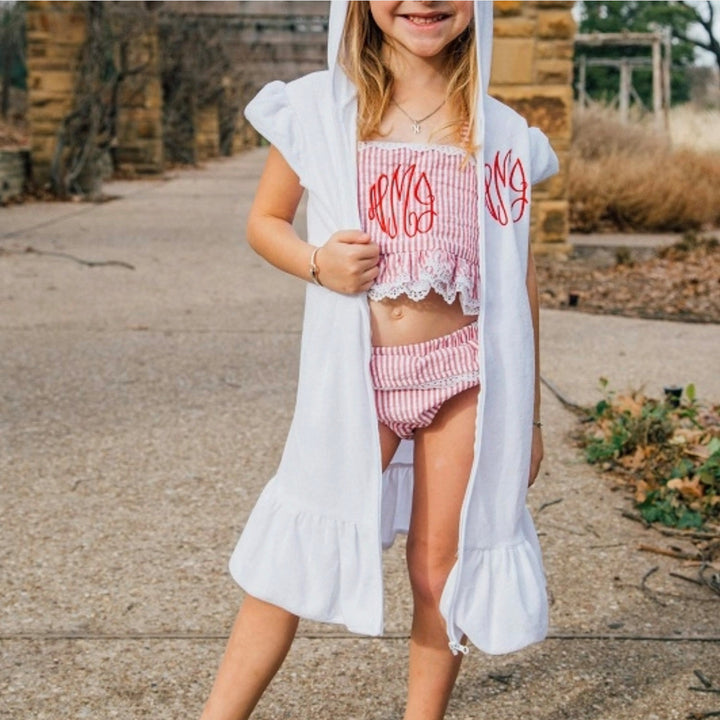 Girls Terry Cover Up - White
