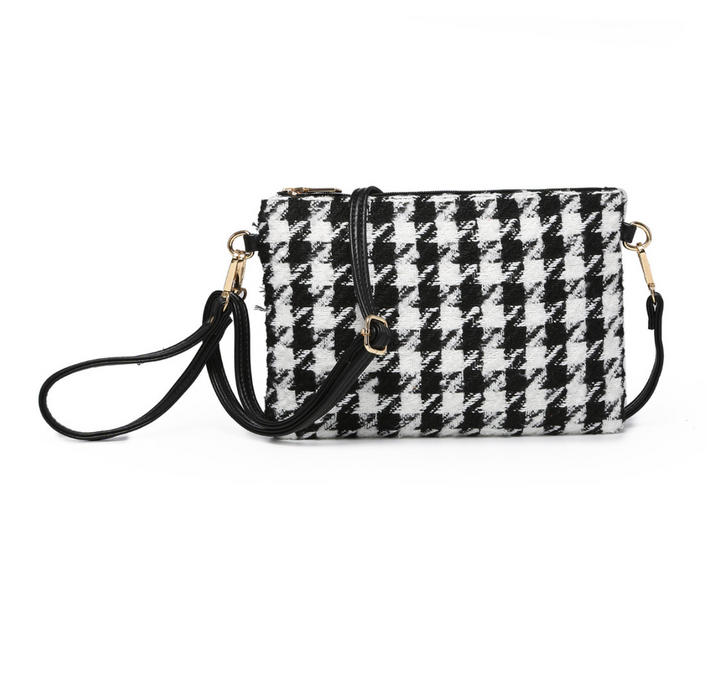 Crossbody Clutch Wristlet -- 4 Colors -- Cow Print, Buffalo Plaid, Houndstooth