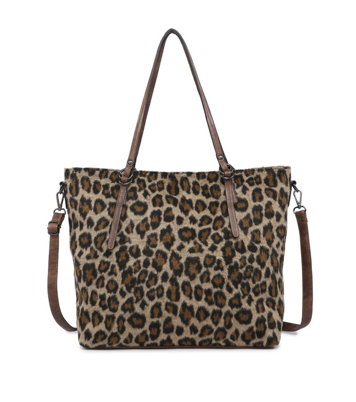 Isabelle Tote - Tweed Crossbody Tote Bag - 9 Colors - Plaid Cow Print Cheetah