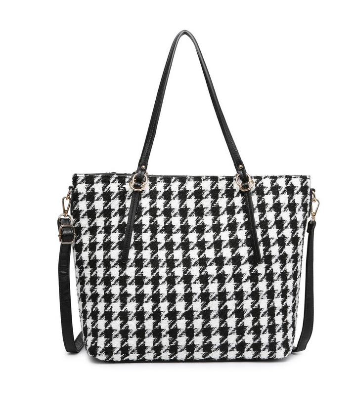 Isabelle Tote - Tweed Crossbody Tote Bag - 9 Colors - Plaid Cow Print Cheetah