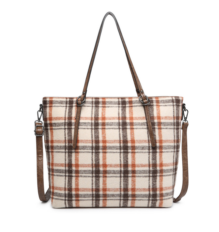 Isabelle Tote - Tweed Crossbody Tote Bag - 9 Colors - Plaid Cow Print Cheetah