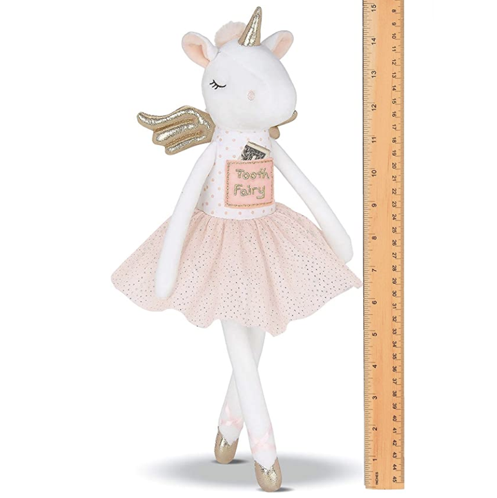 Monogrammed Tooth Fairy Plush - Ballerina Tooth Fairy Unicorn Doll - Personalized