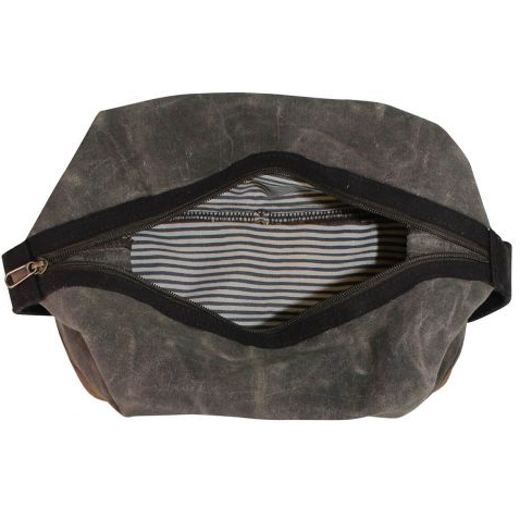 Waxed Canvas Toiletry Bag -- Brown