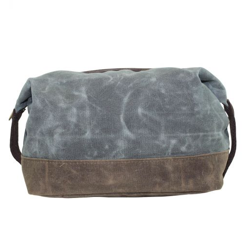 Waxed Canvas Toiletry Bag -- Navy