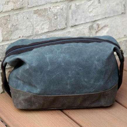Waxed Canvas Toiletry Bag -- Navy