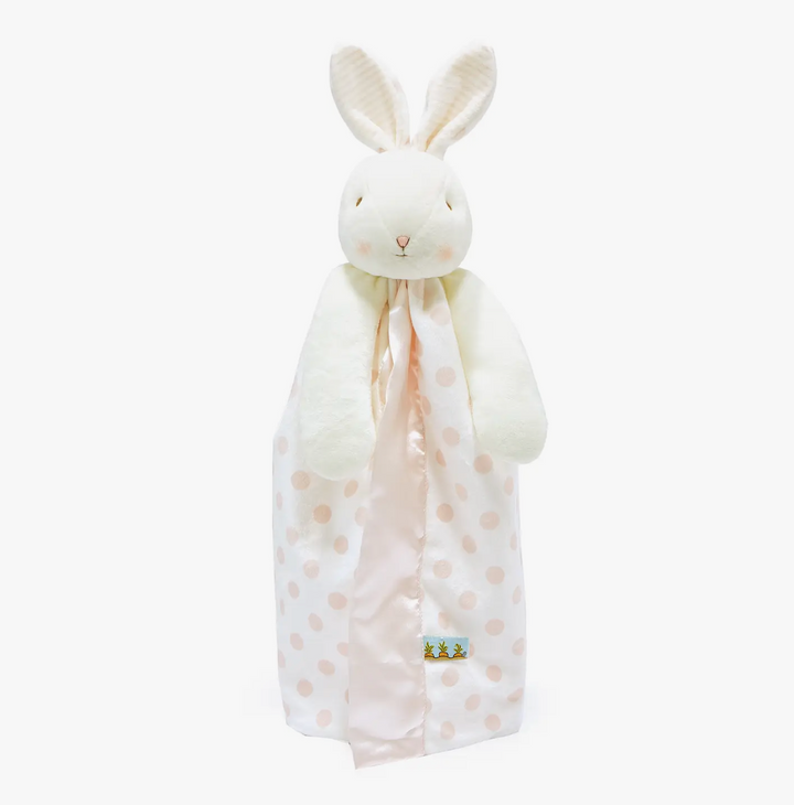 Personalized Lovey Baby Blanket - Bunnies by the Bay Buddy Blanket - Pink Blossom Dot
