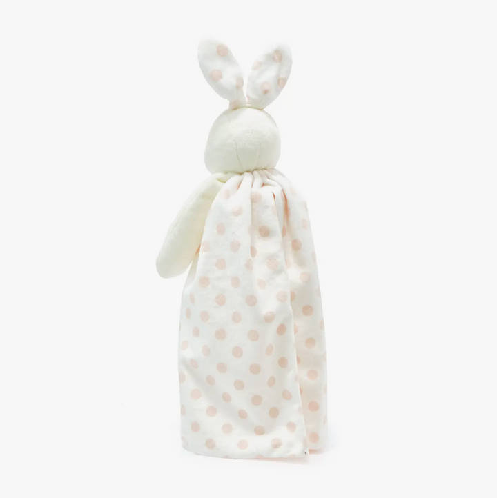 Personalized Lovey Baby Blanket - Bunnies by the Bay Buddy Blanket - Pink Blossom Dot
