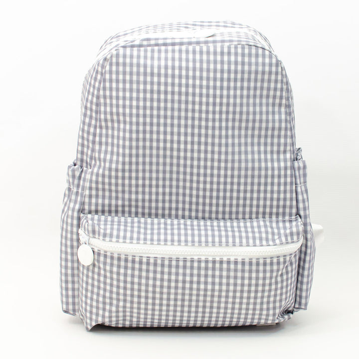 TRVL Design - Grey Gingham Backpacker - Baby Gift - Gray Gingham Diaper Bag