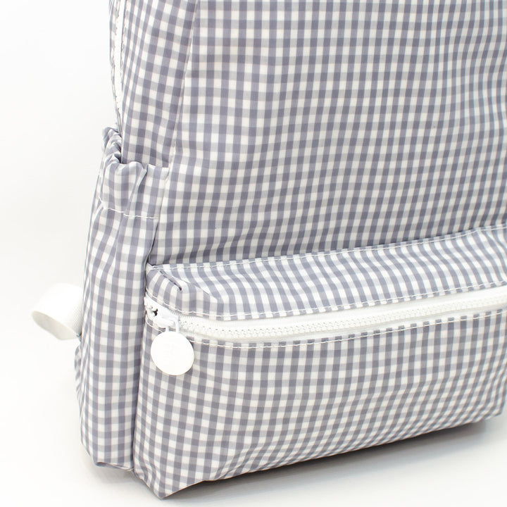 TRVL Design - Grey Gingham Backpacker - Baby Gift - Gray Gingham Diaper Bag