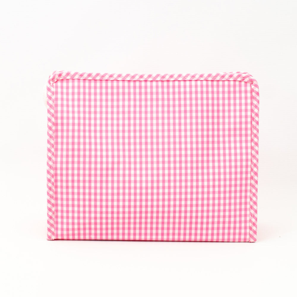 Large Roadie Pouch by TRVL Design - Pink Gingham - Monogrammed Baby Gift - Diaper Clutch Case