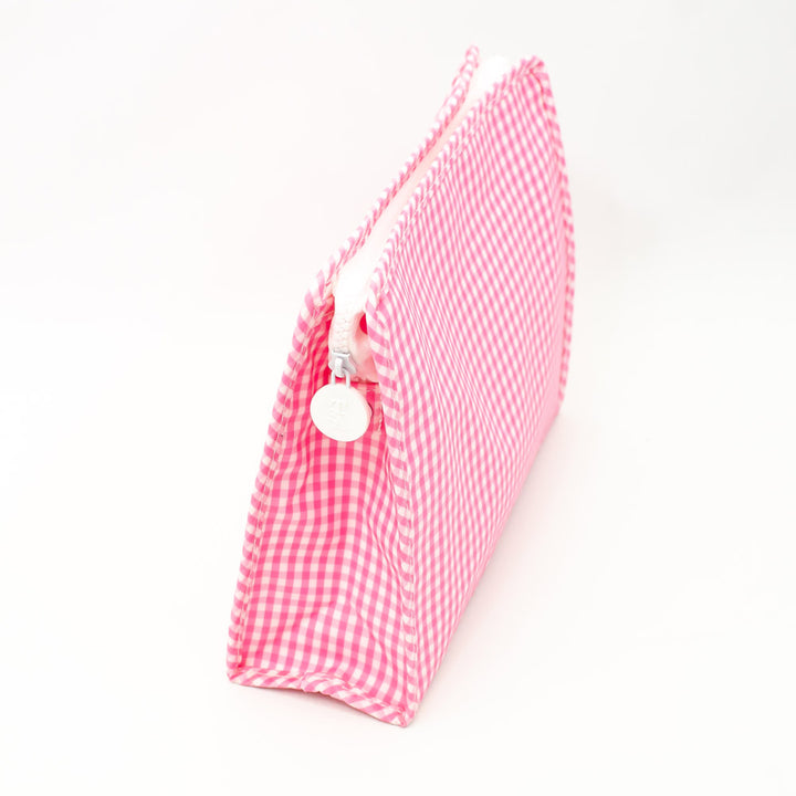 Large Roadie Pouch by TRVL Design - Pink Gingham - Monogrammed Baby Gift - Diaper Clutch Case