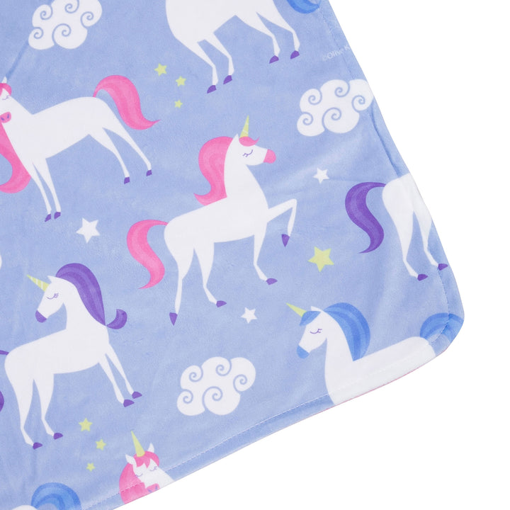 Personalized Plush Minky Dot Baby Blanket - Wildkin - Purple Unicorns