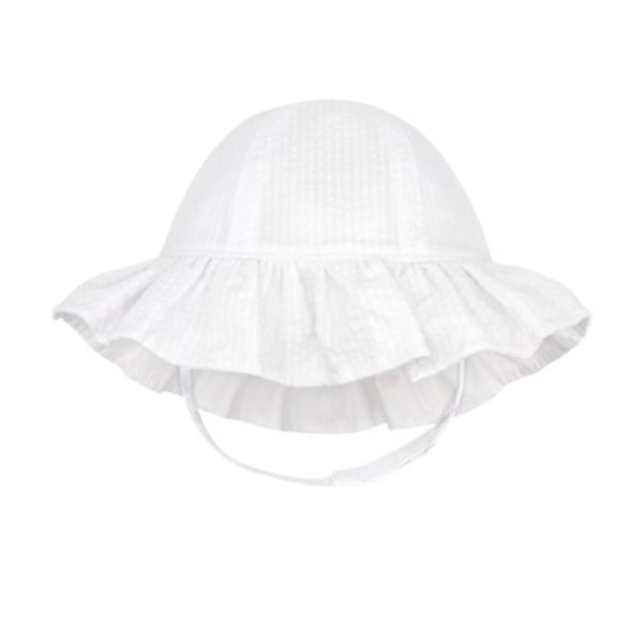 Baby Girl Toddler Seersucker Sun Hat - 2 Colors - Add A Bow