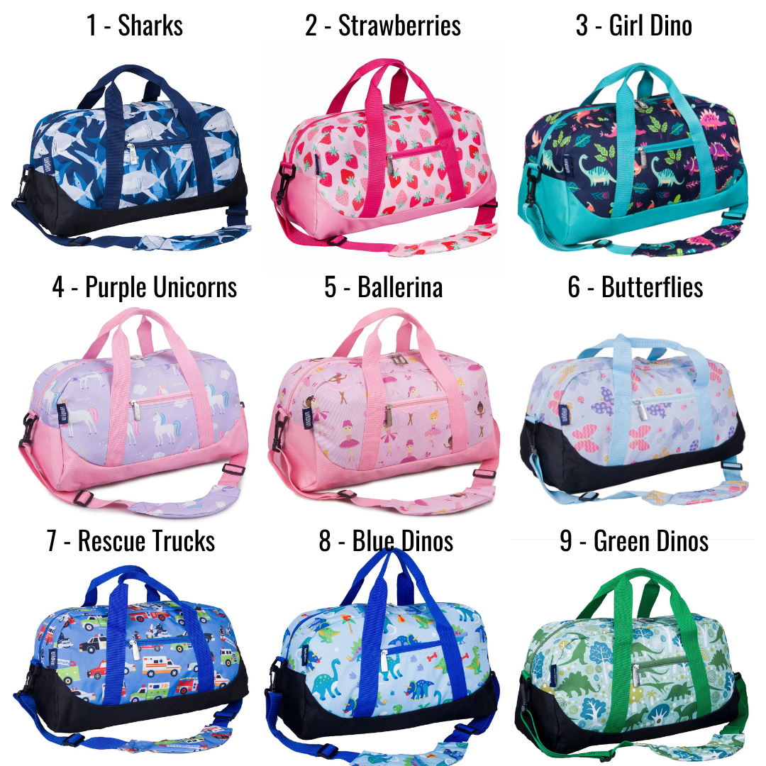 Personalized kids duffle bag hotsell