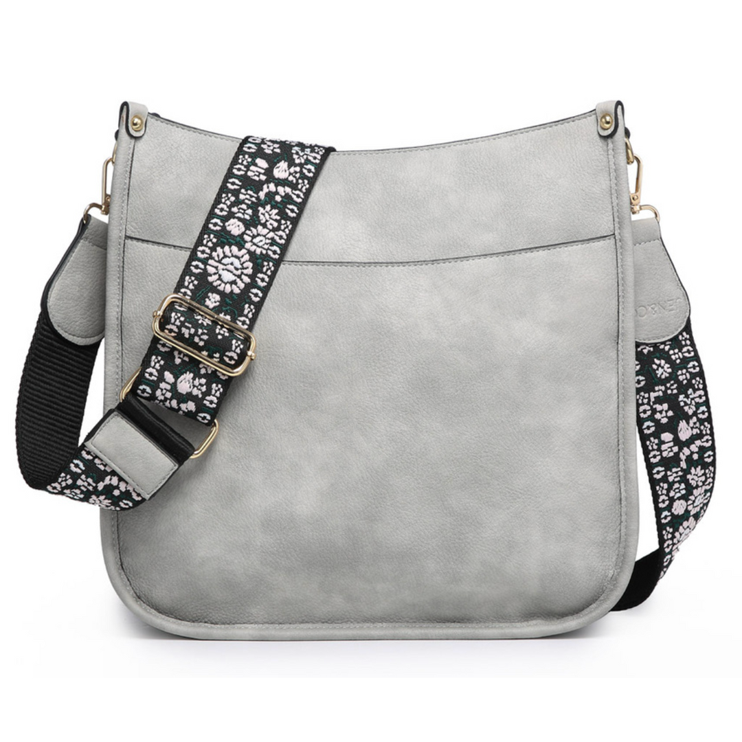 Vegan Leather Crossbody Purse With Guitar Strap Monogrammable Pursel Marietta Monograms Embroidery