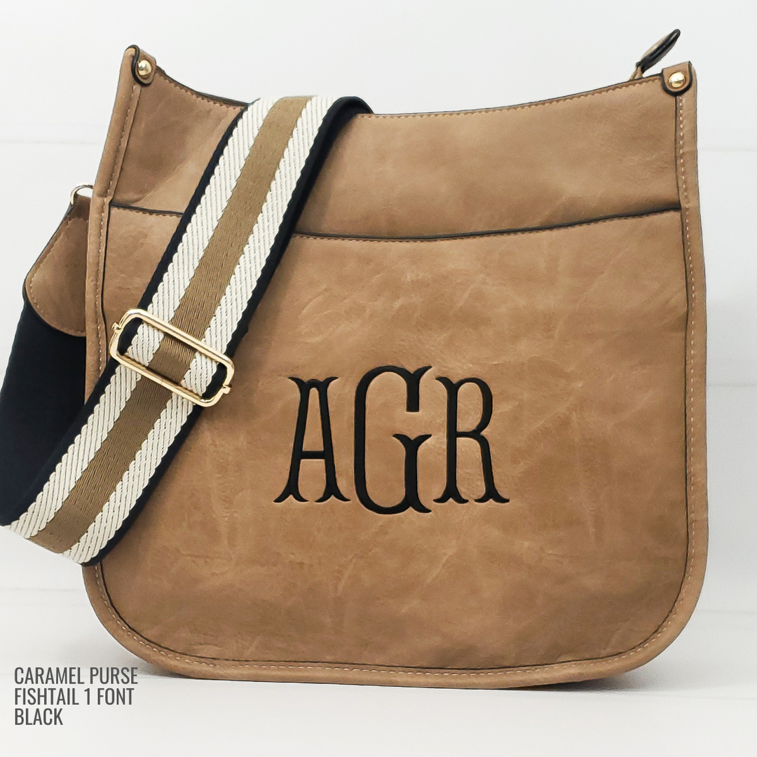 Vegan Leather Crossbody Purse With Guitar Strap - Monogrammable Purse