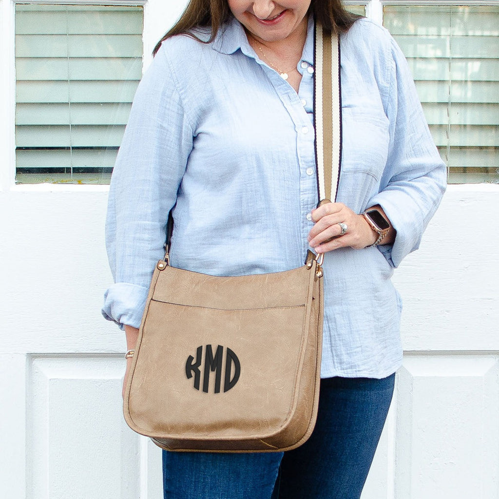 T Monogram Embroidered Mini Bucket Bag: Women's Handbags, Crossbody Bags