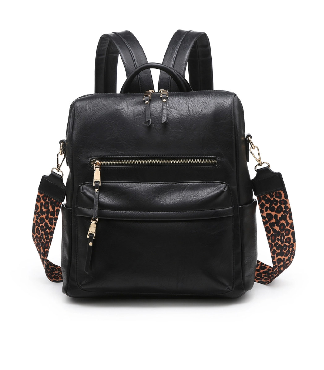 Vegan Leather Convertible Backpack with Guitar Strap - 9 Colors