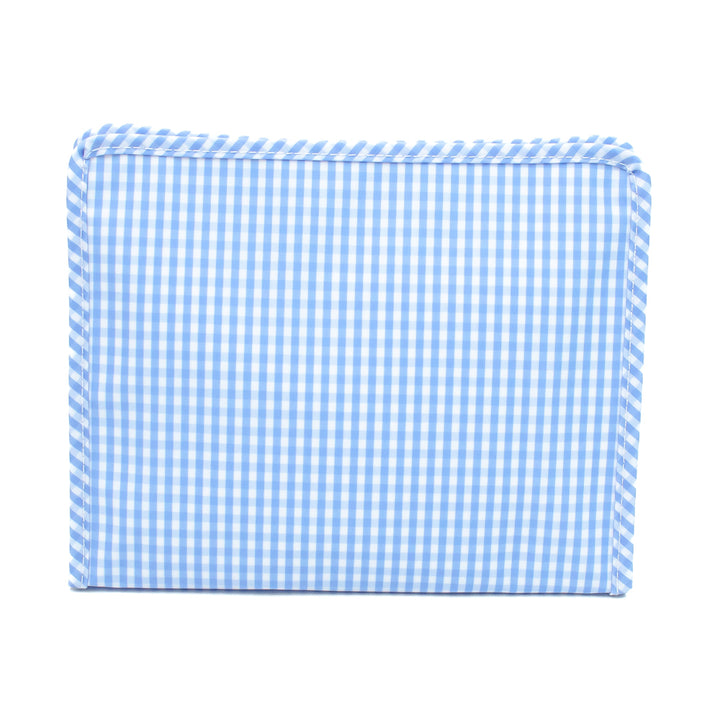 Large Roadie Pouch by TRVL Design - Light Blue Gingham Sky - Monogrammed Baby Gift - Diaper Pouch