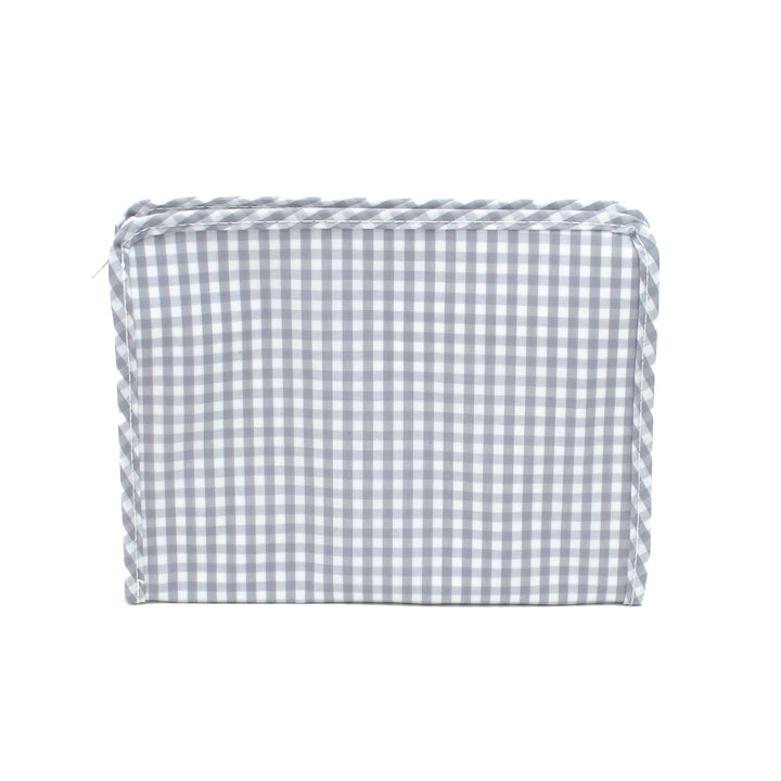 Medium Roadie by TRVL Design - Monogrammed Diaper Bag Organizer - Zippered Pouch - Gray Gingham