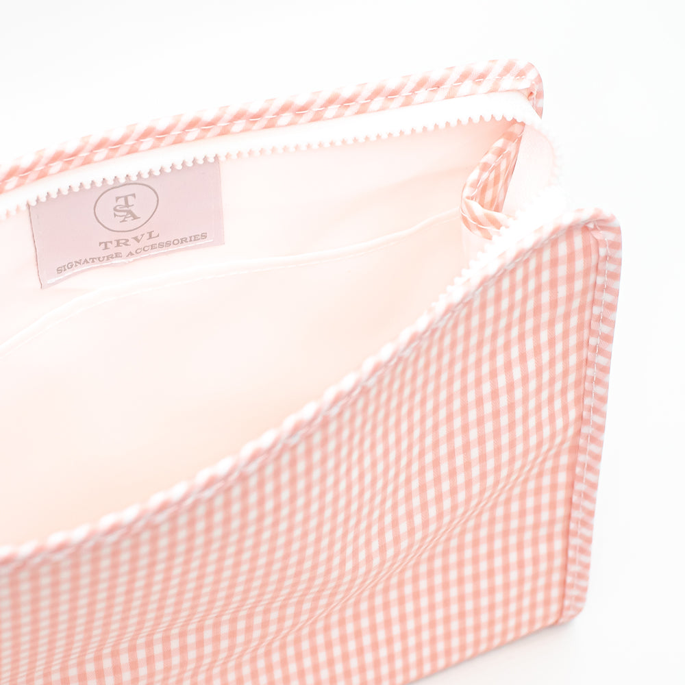 Medium Roadie by TRVL Design - Monogrammed Diaper Bag Organizer - Zippered Pouch - Taffy Coral Pink Peach