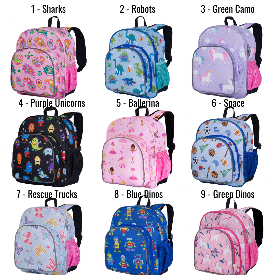 Monogrammed Toddler Backpack 12" - 18 Colors