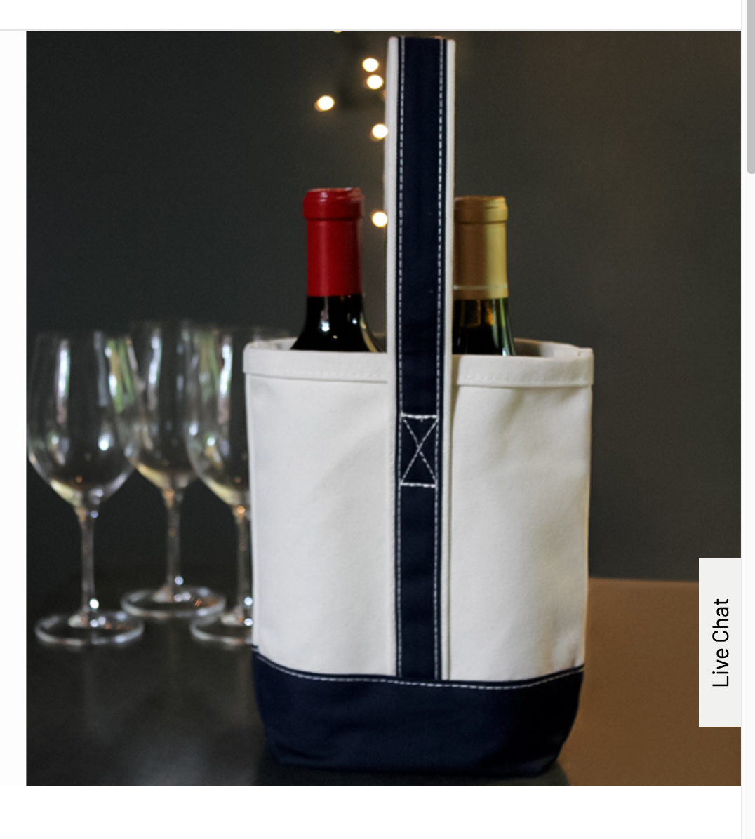 Canvas Wine Gift Bag Tote - 2 Bottle Hostess Gift - 2 Colors