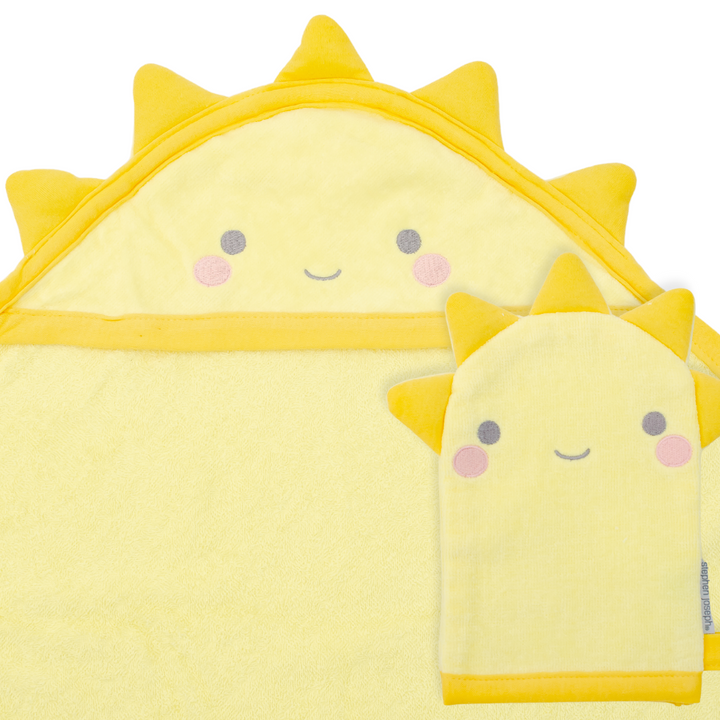 Personalized Hooded Towel Set for Baby and Toddler - Stephen Joseph - Sunshine