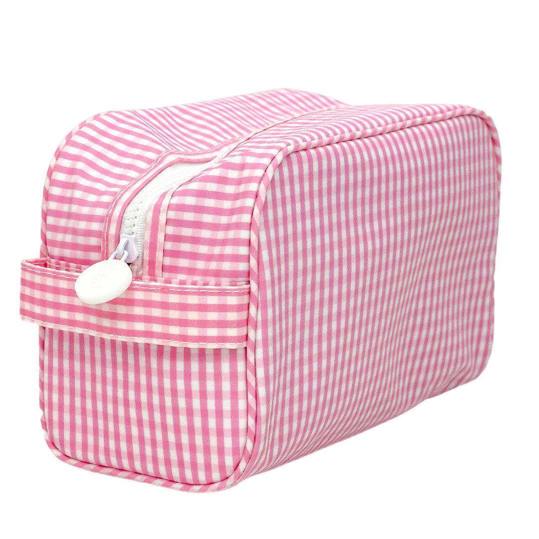 TRVL Design - Stowaway Zipper Bag - Toiletry Pouch - Baby Gift - Pink Gingham
