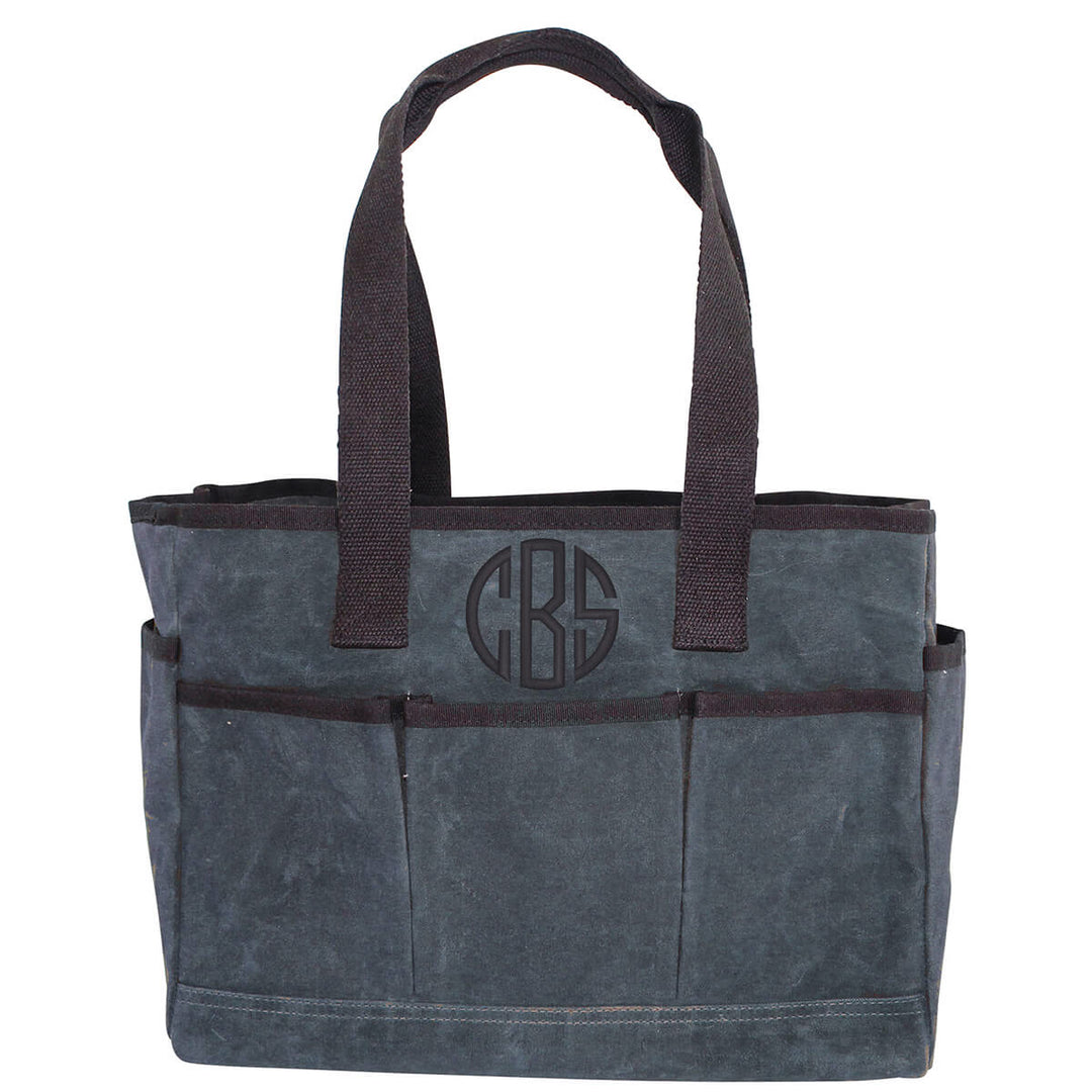 Waxed Canvas Utility Tote - Father's Day Gift - Gift for Men - Navy Blue