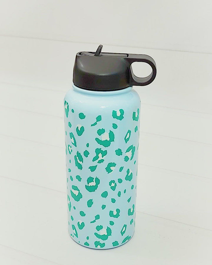 Extra Large Stainless Water Bottle 32 oz + Beach Tote Gift Set - 2 Colors