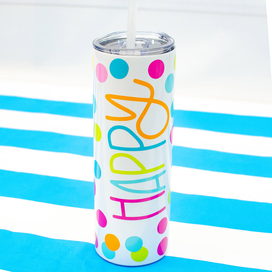 Stainless Skinny Tumbler + Beach Tote Gift Set | Happy Drinkware