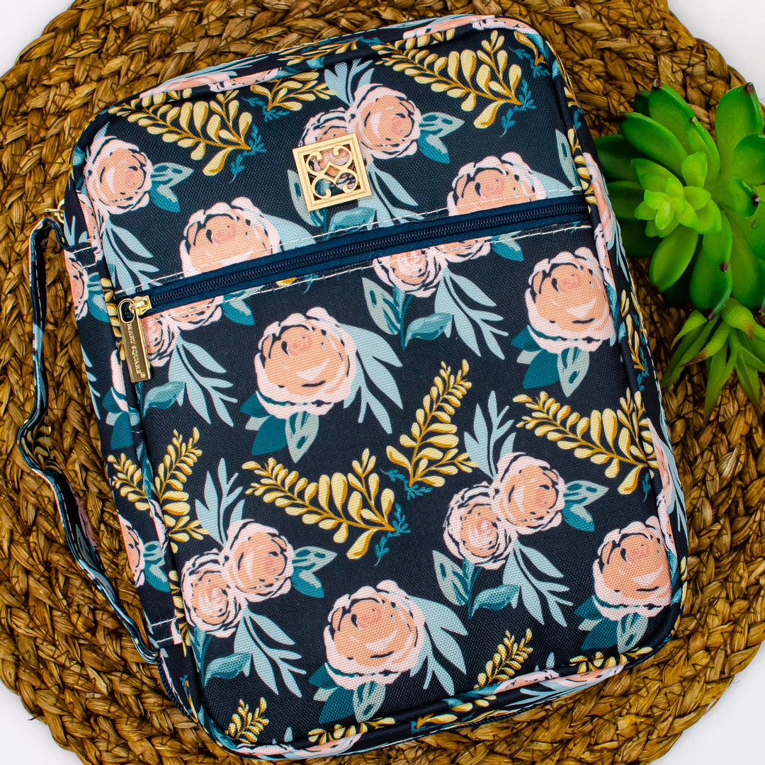 Bible Cover - Navy Peach