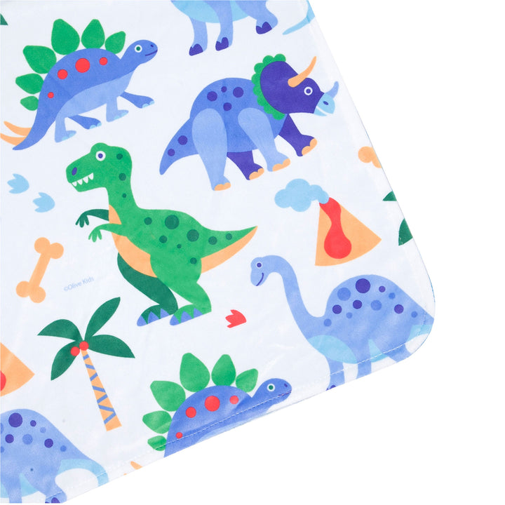 Personalized Plush Minky Dot Baby Blanket - Wildkin - Dinosaurs