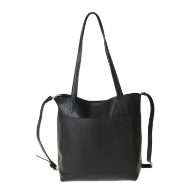 Soft Vegan Leather Shoulder Bag / Crossbody Tote - 2 Colors