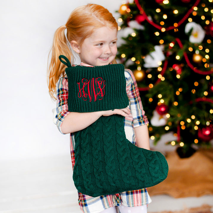 Cable Knit Stocking - 4 Colors - Personalized Christmas Stocking