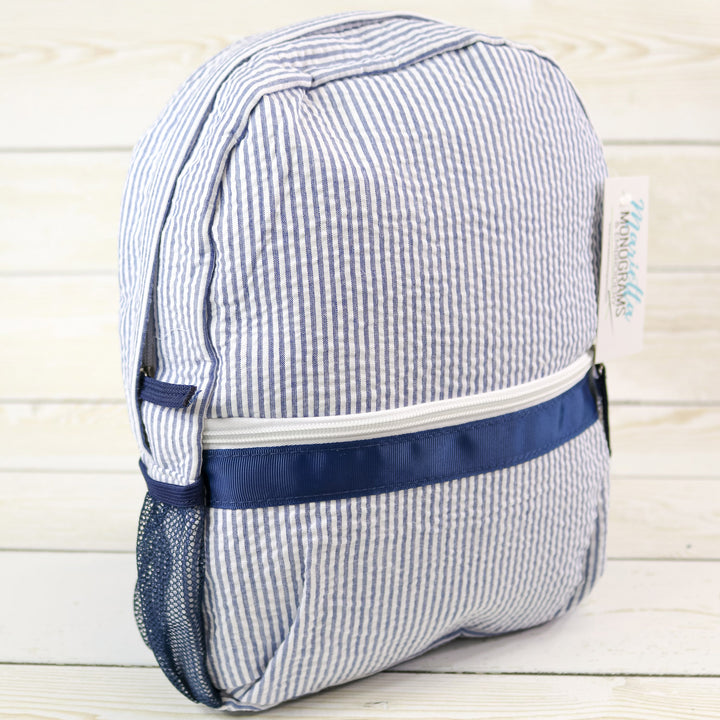 Seersucker Toddler Size Backpack - 7 Colors