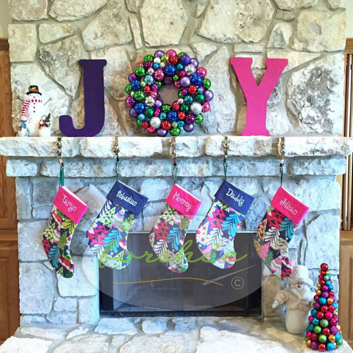 Handmade Personalized Christmas Stocking Blue Stocking Large Stocking | Navy Blue Stocking