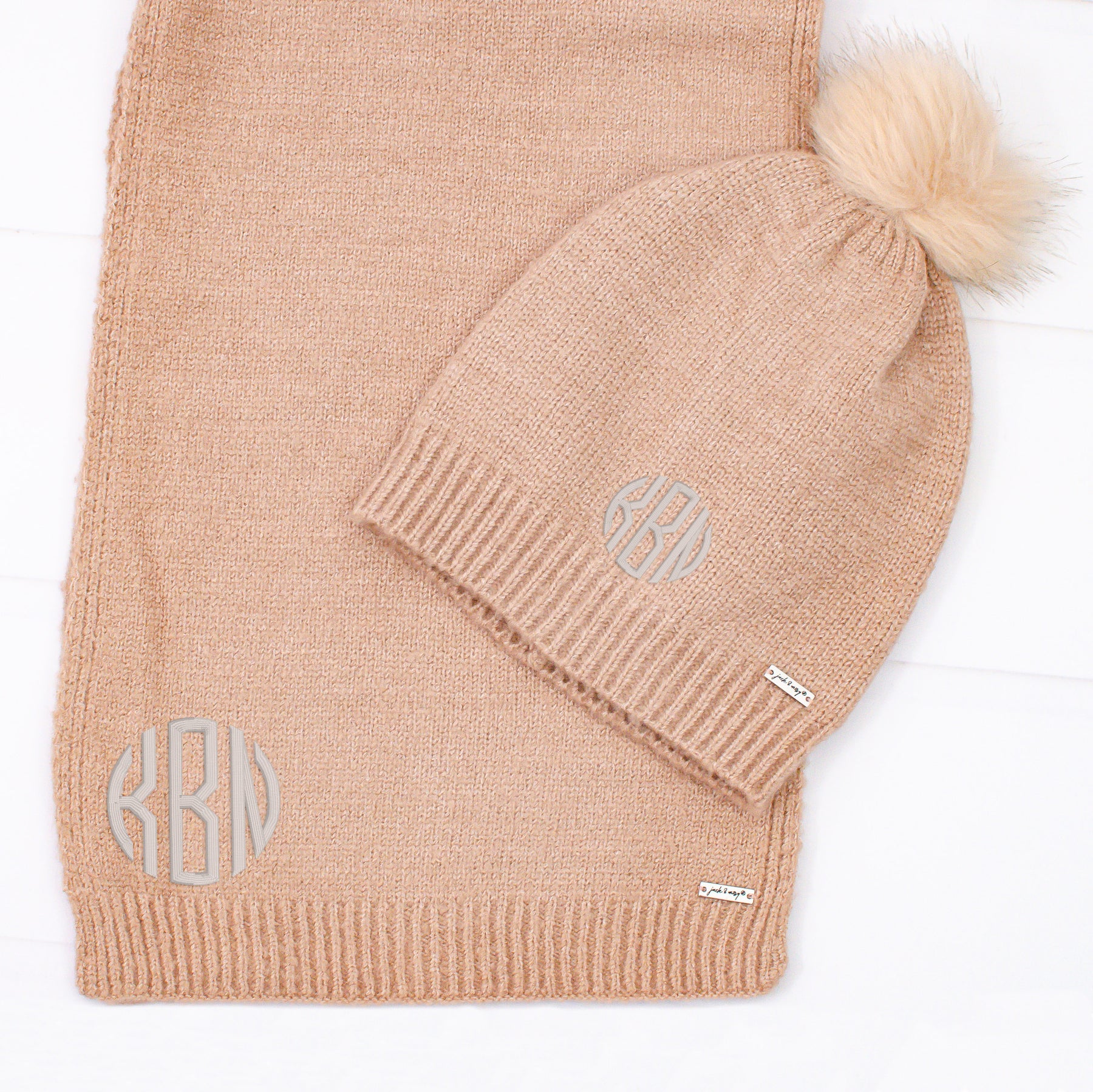 Classic Luxe Monogrammed Winter Hat and Scarf Set - 4 Colors – Marietta  Monograms & Embroidery