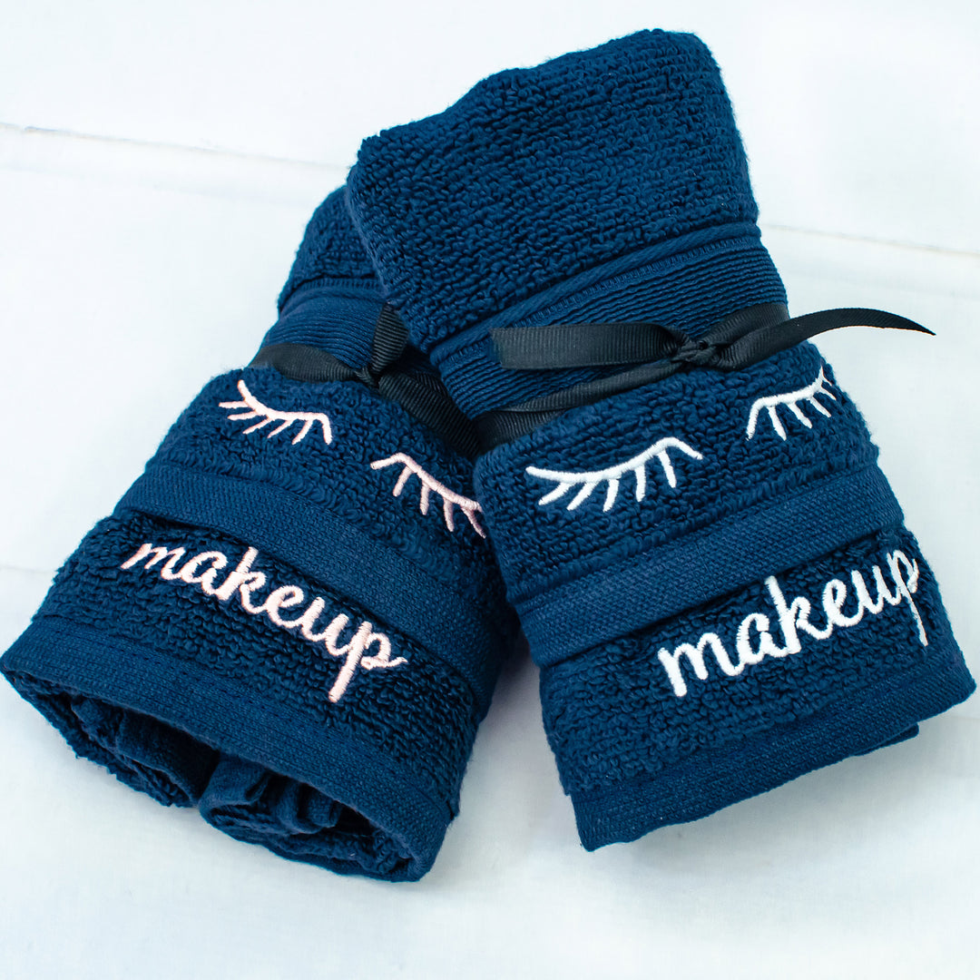 Makeup Eyelash Face Towels -- Set of 2