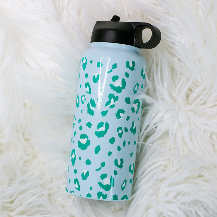 Extra Large Stainless Water Bottle 32 oz + Beach Tote Gift Set - 2 Colors