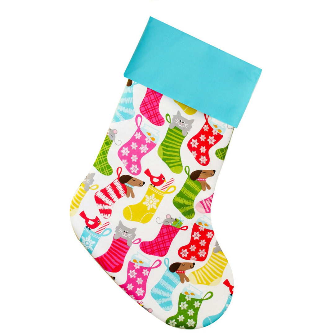 Handmade Christmas Stocking for Cats and Dogs | Pet Stocking | Pink and Green