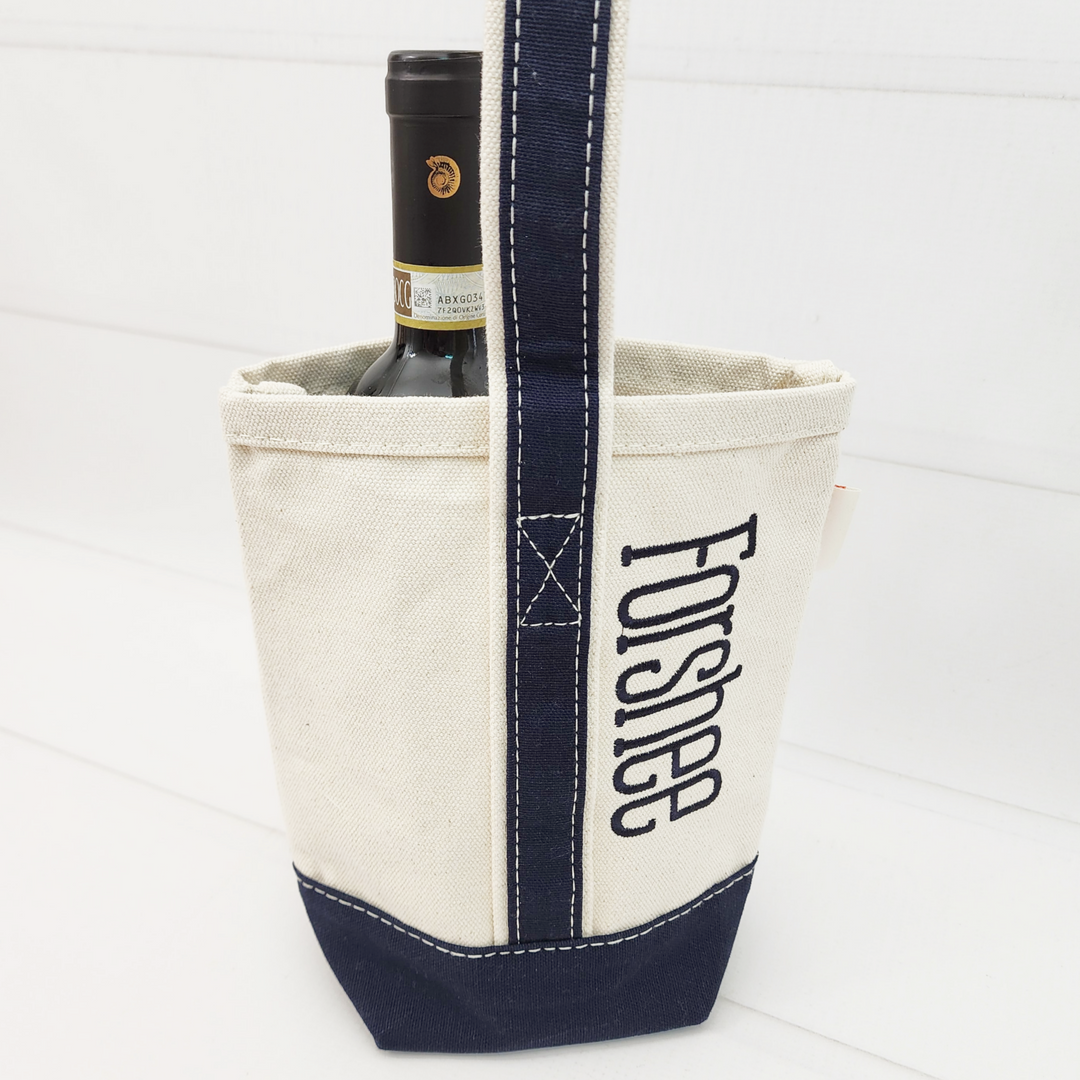 Canvas Wine Gift Bag Tote - 2 Bottle Hostess Gift - 2 Colors