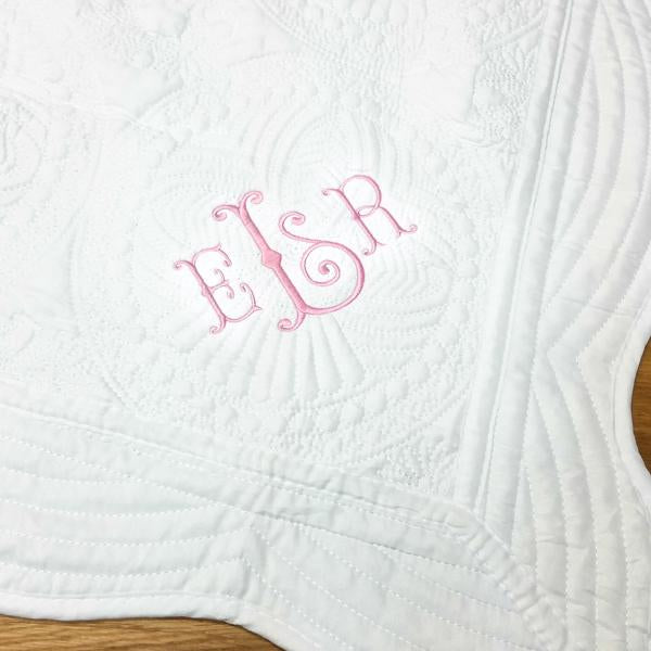 Monogrammed baby quilt new arrivals