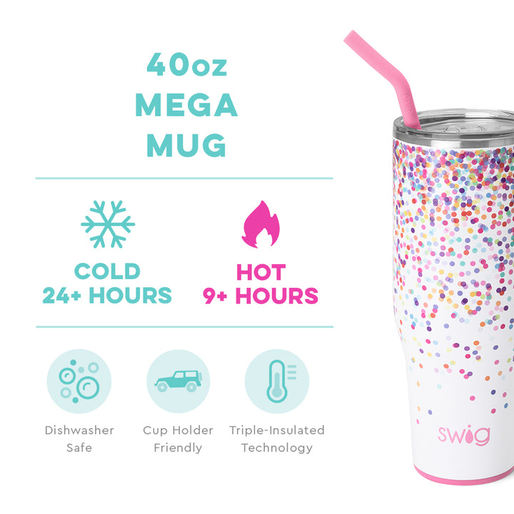 Swig 40 oz. Mega Mug Tumbler with Straw - Confetti