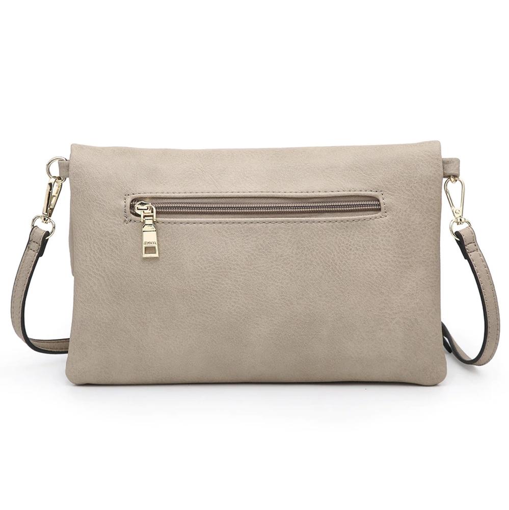 Flapover Crossbody Clutch with Tassel -  Vegan Leather - 3 Colors