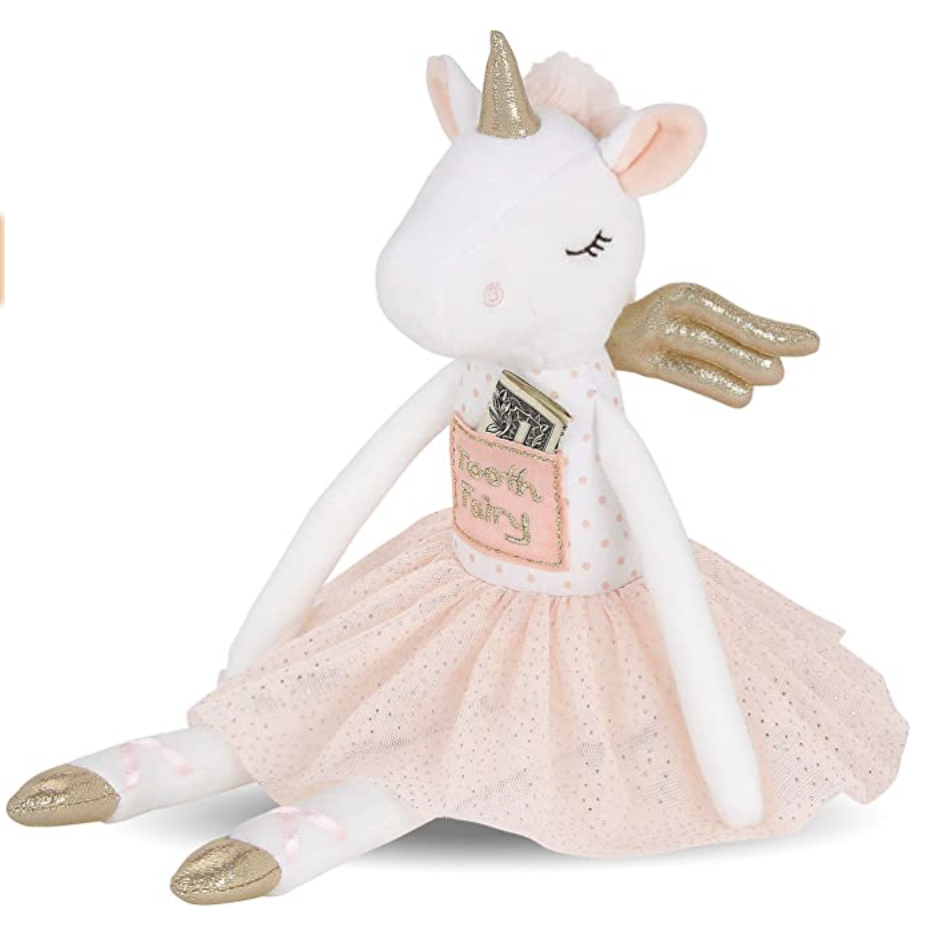 Monogrammed Tooth Fairy Plush - Ballerina Tooth Fairy Unicorn Doll - Personalized