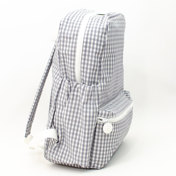 TRVL Design - Grey Gingham Backpacker - Baby Gift - Gray Gingham Diaper Bag